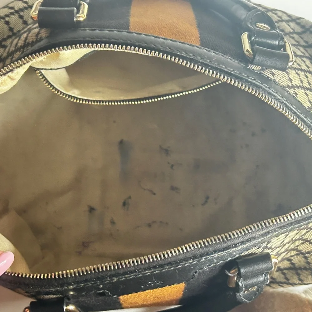 Gucci Diamante Boston Crossbody Canvas Leather Bag - Picture 9 of 14